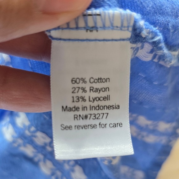 Croft & Barrow Women's Sleeveless Ruffle Blouse XL Blue Floral Striped Summer - Picture 5 of 7